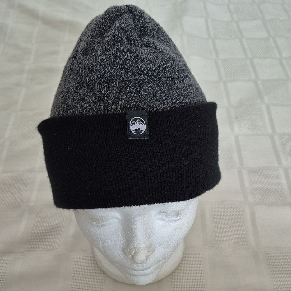 Black and Gray Knit Beanie